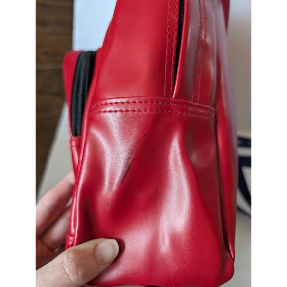 Fred Is Red Bad Kitty Vinyl Leather Red Small Backpack Purse